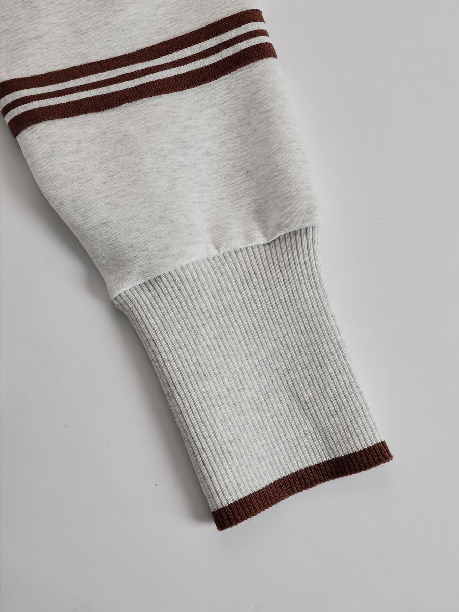 Laura | Conjunto de sudadera con medio cierre y pantalón de pierna ancha, estilo deportivo