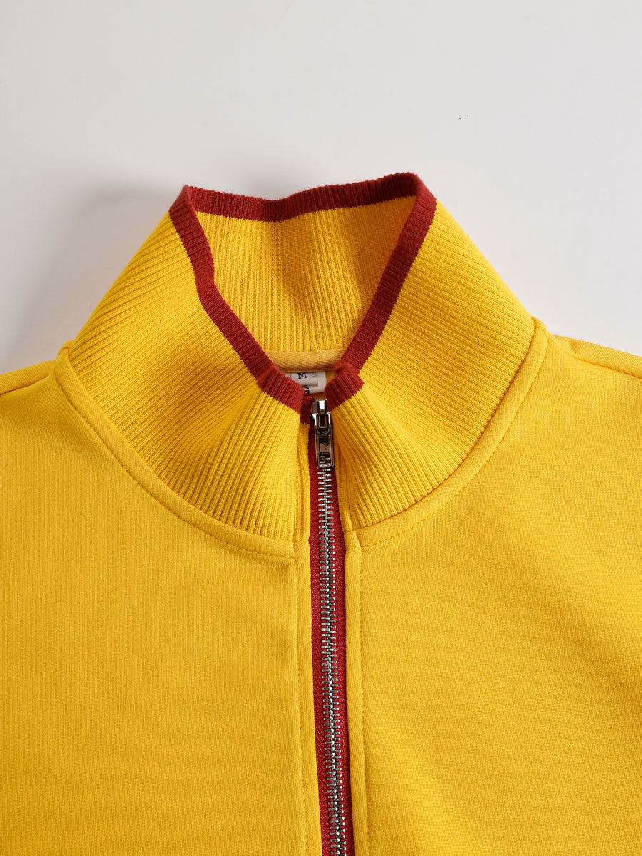 Laura | Conjunto de sudadera con medio cierre y pantalón de pierna ancha, estilo deportivo