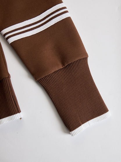 Laura | Conjunto de sudadera con medio cierre y pantalón de pierna ancha, estilo deportivo