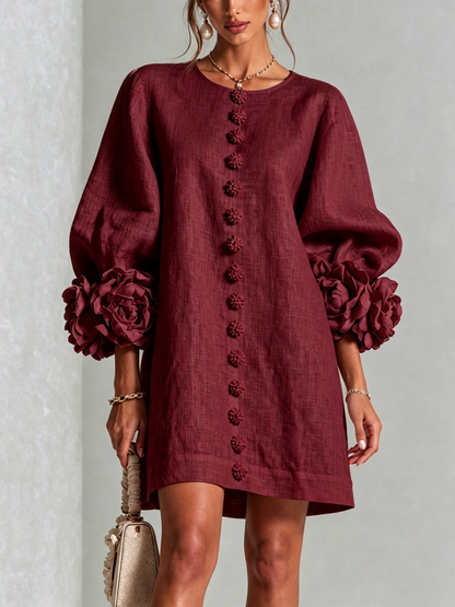 Indara | Vestido Mini Blanco con Detalles Florales