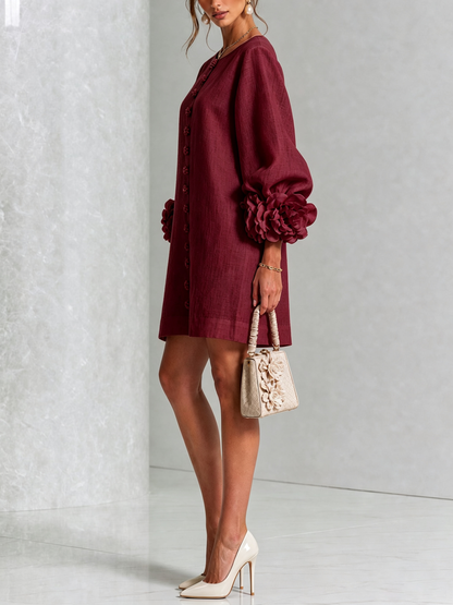 Indara | Vestido Mini Blanco con Detalles Florales