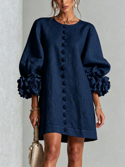Indara | Vestido Mini Blanco con Detalles Florales