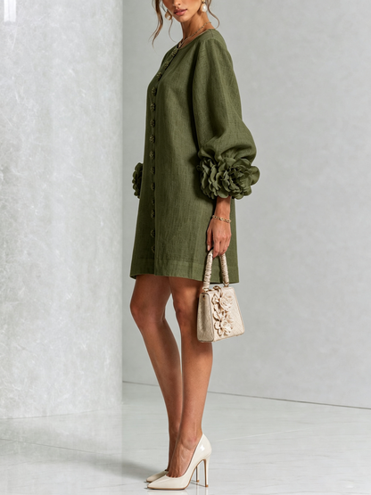 Indara | Vestido Mini Blanco con Detalles Florales