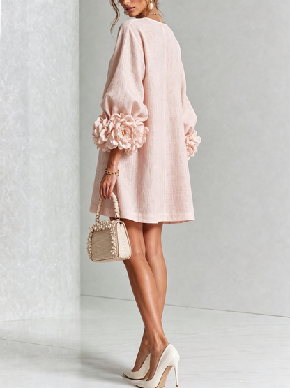 Indara | Vestido Mini Blanco con Detalles Florales