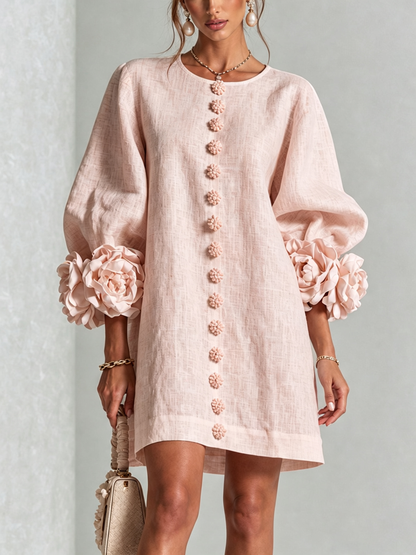 Indara | Vestido Mini Blanco con Detalles Florales