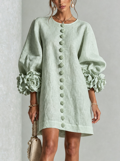 Indara | Vestido Mini Blanco con Detalles Florales