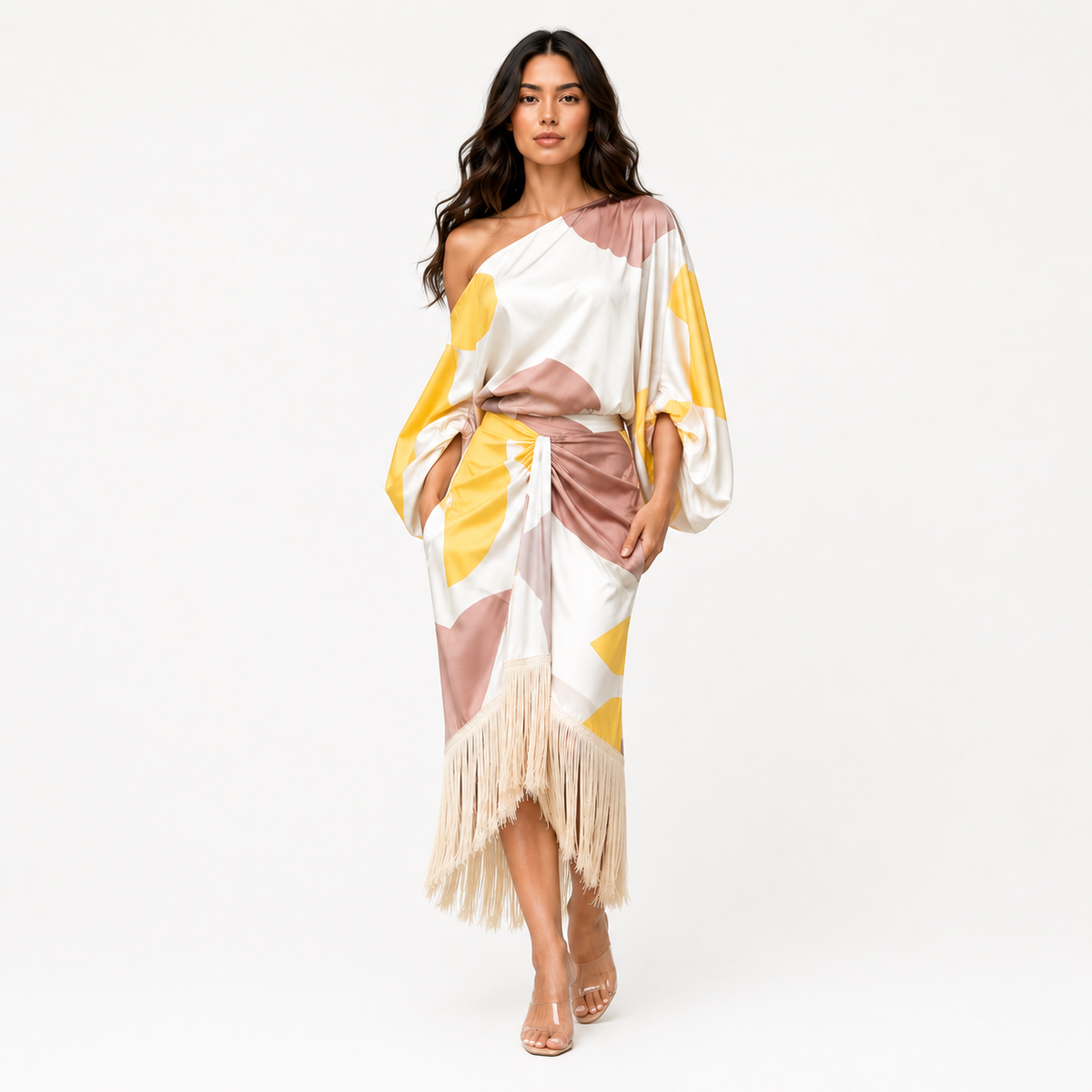 Alicia | Conjunto de dos piezas de punto artesanal con flecos