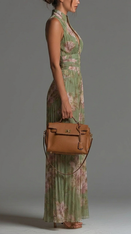 Blanca | Enterizo plisado de gasa floral